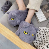 Women's Angry Kitten Slippers - Gray A - 41-42 - Plush - image 8