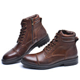 Men's High Quality Leather Ankle Boots - Brown - Men's Dress Boot - 50 B - Genuine Leather - image 14