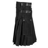 Men's Gothic Punk Pleated Cargo Utility Kilts - Black - Kilt - 5XL - Polyester - image 2