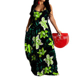 Women's Long Floral Summer Dresses - Green - Dress - 5XL - Polyester - image 10