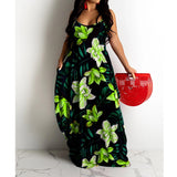 Women's Long Floral Summer Dresses - Red/Red - Dress - 5XL - Polyester - image 3