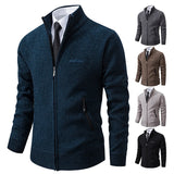 Men's Casual Stand Up Collar Cardigans - Dark Grey - 1 / 8938 / Cardigan Sweater - XXXL - Polyester - image 24