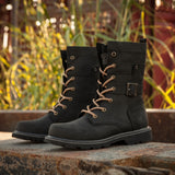 Men's Leather Hiking Boots Hunting Boots - Khaki - 1 / Boots - 45 B - Genuine Leather - image 45