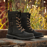 Men's Leather Hiking Boots Hunting Boots - Khaki - 1 / Boots - 45 B - Genuine Leather - image 46