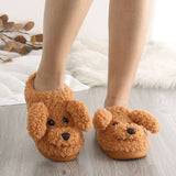 Women's Fluffy Cartoon Dog Fur Slippers - Beige - Dog Slippers - XXL - Plush - image 27