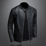 Men's Faux Leather Biker Jacket Slim Fit - Black - Biker Jacket - 5XL - PU Leather - image 4