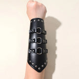 Unisex Punk Cosplay Wristbands 2 Pcs - Black - 1 - Wristband - Medium - PU Leather - image 5