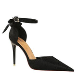 Women's Glitter Bow Knot Strappy Heels - Gold - Prom Shoes - 43 B - PU Leather - image 41