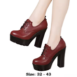 Women's Lace Up Platform Mary Janes - Red - 13cm / High Mary Janes - 43 B - PU Leather - image 20