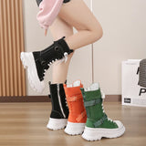 Women's Canvas Chunky Platform Boots - Light Pink - Canvas Boots - 40 B - Canvas - image 39