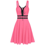 Women's Gothic Lace Up Mini Dress - Black - Gothic Dress - XXL - Polyester/Spandex - image 10