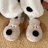 Women's Sweet Cartoon Dog Plush Slipper - Khaki - Dog Slippers - L - Plush - image 4