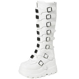 Women's Punk Goth Multi Buckle Boots - White - Buckle Boots - 43 B - PU Leather - image 20