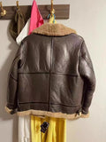 Men's Genuine Leather Sheepskin Jacket - Black - Bomber Jacket - 6XL - Genuine Leather - image 6