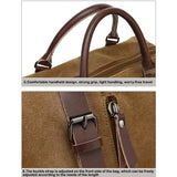 Travel Bags Canvas Leather Overnight Bag - Blue - Travel Bag - Canvas/Leather - image 11