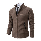 Men's Casual Stand Up Collar Cardigans - Dark Grey - 1 / 8938 / Cardigan Sweater - XXXL - Polyester - image 28