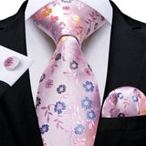 Men's 3 Pcs Silk Pink Wedding Tie Set - Pink - MJ-7727 - Medium - Silk - image 32