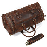 Travel Bags Men's Leather Overnight Bag - Brown - 1 / Design 1 / (58cm) Bag - Large - Genuine Leather - image 32