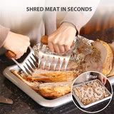 Stainless Steel Wood Meat Claws - Brown - 2pcs Meat Claws - Medium - Stainless Steel/Wood - image 6
