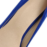Women's Faux Suede High Chunky Heels - Blue - Chunky Heels - 43 B - PU Flock Leather - image 29