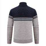Men's Slim Mock Neck Zip Up Cardigans - Navy - 1 / 8958 / Sweater - XXXL - Polyester - image 11