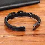 Unisex Leather Infinity Symbol Bracelets - Black/Gold - Bracelet - 23cm - Leather - image 4
