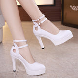 Women's Mary Jane Formal Stilettos - Black - Mary Jane Stilettos - 43 B - PU Leather - image 15
