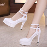 Women's Mary Jane Formal Stilettos - Black - Mary Jane Stilettos - 43 B - PU Leather - image 13