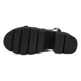 Women's Chunky Gladiator Sandals - Black - Platform Sandals - 43 B - PU Leather - image 8