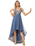 Women's Luxury Long Chiffon Dresses - Silver - Evening Dress - 22 W - Chiffon/Lace - image 26