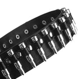 Unisex Hollow Bullet Shape Decoration Belt - Black - PU Leather - image 3