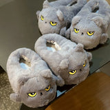 Women's Angry Kitten Slippers - Gray A - 41-42 - Plush - image 13