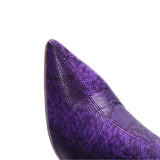 Women's Snake Print Cloth Long Boots - Apricot - Snake Print - 45 B - Plush Stretch Material - image 7
