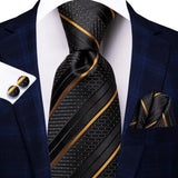 Men's 3 Pcs 100% Silk Luxury Tie Sets - C-3473 - One Size - Silk - image 5
