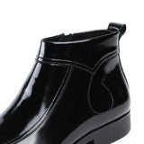 Men's Leather Patent Formal Dress Boots - Wine Red - Patent Boots - 45 B - Genuine Leather - image 9