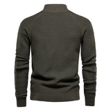 Men's Mock Neck Button Knit Cardigan - Khaki - Mock Neck Cardigan - Size XXL 88-95 kg - Cotton - image 13