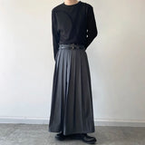 Men's Japanese High Waist Long Pleat Skirt - Black - 5123 - Skirt - XL - Cotton - image 10