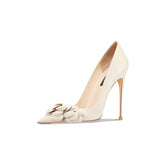 Women's Big Flower Fashion High Stilettos - Beige - 1 / 6cm / Stilettos - 41 B - Genuine Leather - image 12
