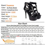 Women's Super High Gladiator Stilettos - Black - 1 - Patent - 15cm - 43 B - PU Leather - image 16