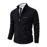 Men's Casual Stand Up Collar Cardigans - Dark Grey - 1 / 8938 / Cardigan Sweater - XXXL - Polyester - image 34