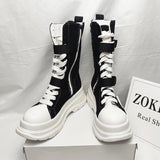 Women's Canvas Chunky Platform Boots - Light Pink - Canvas Boots - 40 B - Canvas - image 3
