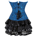 Women's Victorian Corset Dress 2Pcs Set - Black - 1 / Corset / Black Skirt - 6XL - Polyester - image 13