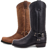 Men's Embroidered Cowboy Pull On Boots - Brown - Cowboy Riding Boots - 12 B - PU Leather - image 17