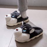 Unisex Alaskan Dog Slippers - Dark Gray - Slipper - 44-45 - Plush - image 4
