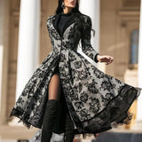 Women's Vintage Dark Gothic Swing Coat - Gray/Black - Gothic Dress - XXL - Polyester - image 8
