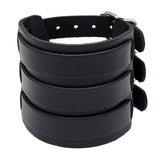 Men's Leather 3 Tier Punk Wrist Band - Brown - 82295 - Medium - Leather - image 7