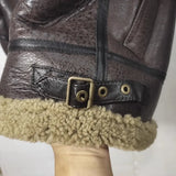 Men's Genuine Leather Sheepskin Jacket - Black - Bomber Jacket - 6XL - Genuine Leather - image 13