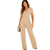 Women's Elegant Wide Leg Dress Pantsuit - Purple - Jumpsuit - XXXL - Polyester - image 4
