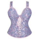 Women's Victorian Satin Lace Up Corsets - Pink - 6806 Corset - 7XL - Polyester - image 18