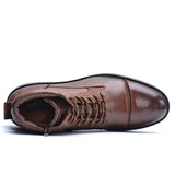 Men's High Quality Leather Ankle Boots - Brown - Men's Dress Boot - 50 B - Genuine Leather - image 13